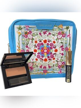 Estee Lauder Bronze Goddess 02 Medium Powder Bronzer Sumptuous Mascara & Bag Set